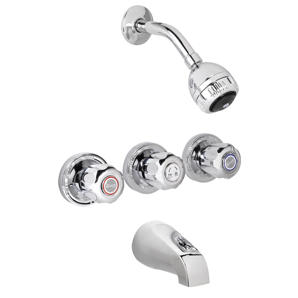 Keeney Mfg Bath Tub and Shower Faucet, Polished Chrome, Wall 3060W